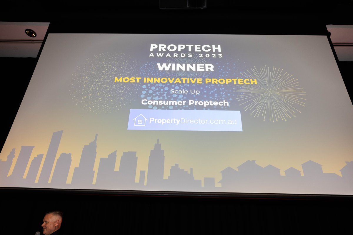 Prop_Dir's tweet image. We are proud to advise that PropertyDirector.com.au won the award for the &apos;Most Innovative Consumer PropTech&apos; at the Australian PropTech Awards night yesterday evening.

#proptech #proptechawards #proptechnews #propertydirector #proptechawards2023 #proptechaustralia