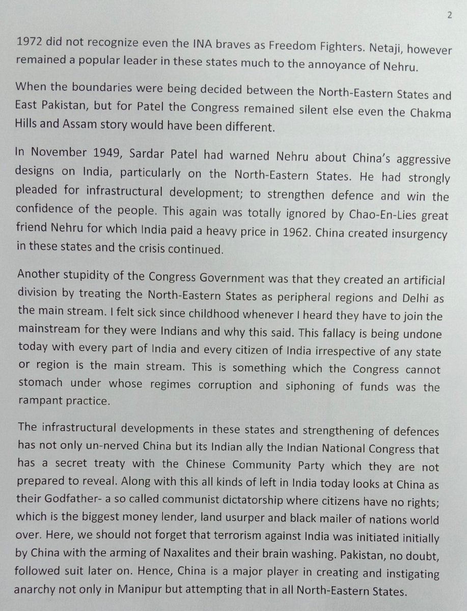ProfKapilKumar's tweet photo. Why Manipur Burning ? Read my analysis with a historical background from 1944 onwards when the same Meities , Kukis, Nagas & others supported INA & Netaji ! What Nehru did to Eastern states ?
Do MY LORDS know this history ! Things dont flame up in a day ! Its an organised, planned violence - a trailer for more to come in other parts engineered by Soros agents, China & ISI with help of Rohingyas & Bangladeshi intruders settled by previous governments in the entire North -eastern states!
@PMOIndia @AmitShahOffice @BJPManipur @Pushpendraamu @anujdhar @dineshgautam1 @SushantBSinha @sucherita_k @navikakumar @NIA_India