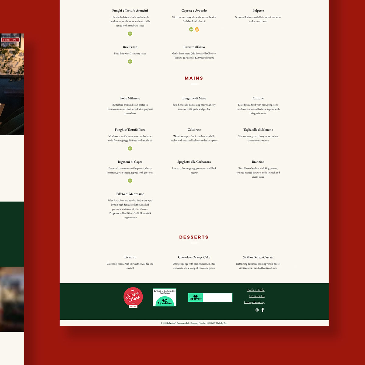 Exciting news for Bellaccino’s Italian Restaurant! 🎨👨‍💻 We've just finished updating their website and menus, bringing a fresh and modern look to their brand while still keeping their authentic Italian essence intact 🍝🍕🇮🇹

#DesignUpdates #ItalianRestaurant #ClientAppreciation