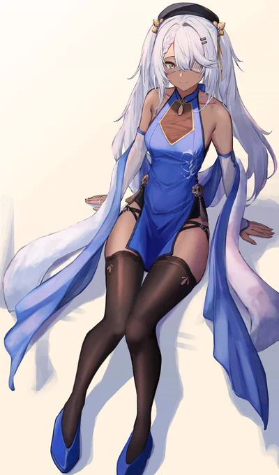 ドルフロのHS.50(磯松嘆)  この衣装のhs.50は褐色肌と衣服の青色や白色が良い感じのコントラストで凄く可愛い...  skebのリクエストで描かせて頂いたイラストです。リクエスト頂き、誠に有難うございました!  #ドールズフロントライン #イラスト