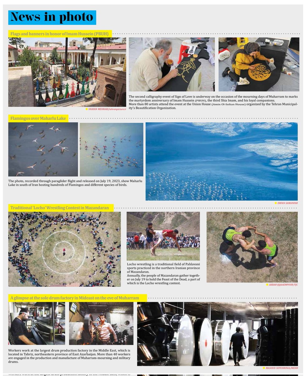 IranDailyWeb's tweet photo. #news in #photo
#irandaily #Newspaper #Iran #Muharram1445 #Muharram #missile #ImamHussain #calligraphy https://t.co/cVvnmecvcB