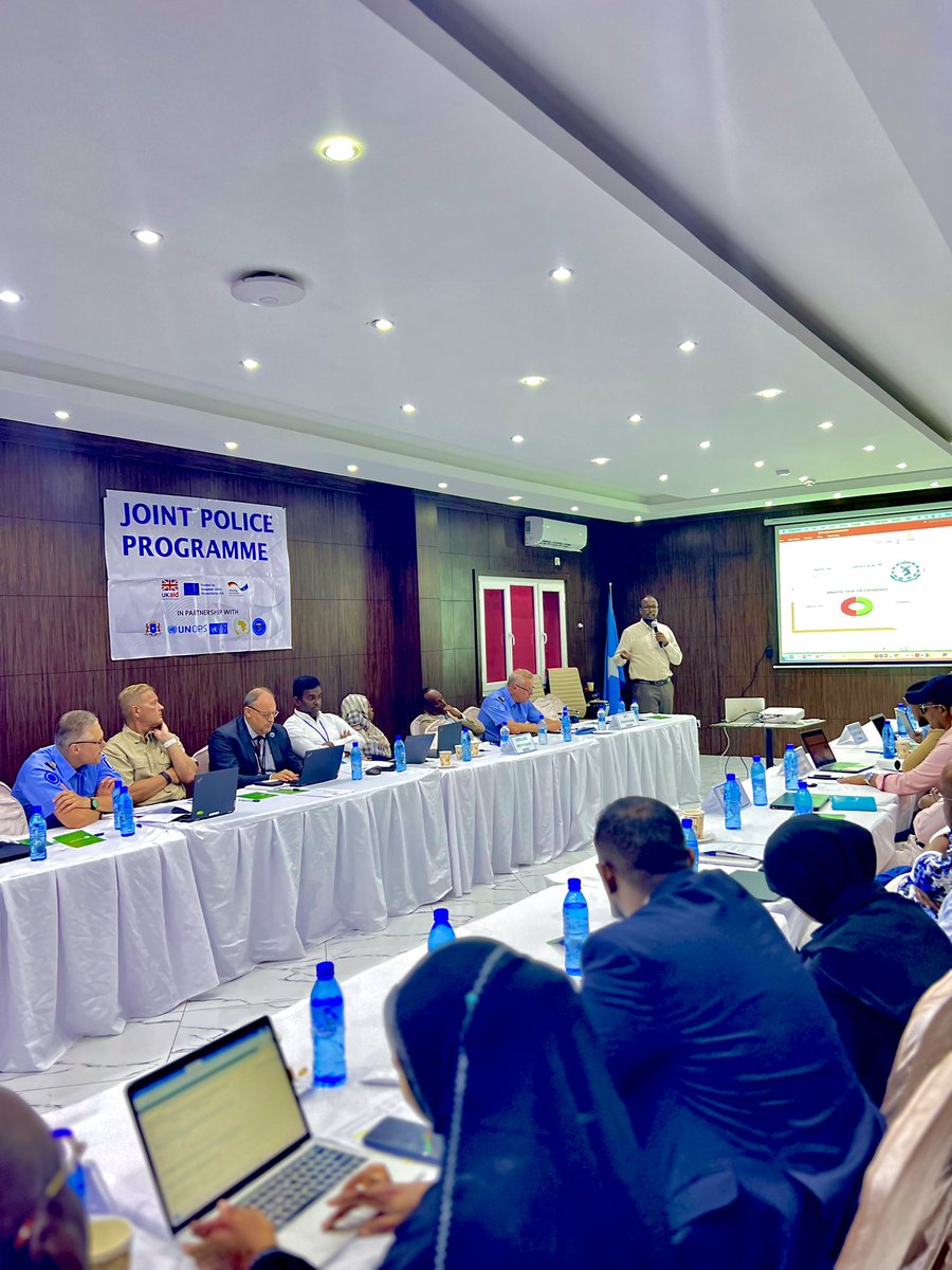 UNOPS_Somalia's tweet photo. Productive 2-day design steering committee meeting for #JointPoliceProgramme in #Mogadishu concluded. Addressing the scope of #JPP phase 2 & incorporating #SPF and #FMS priorities . Grateful for our partners' support: @MoIS_FGS @UKinSomalia, @GermanyinSOM & @EU_in_Somalia https://t.co/CdhLjsTJ3u