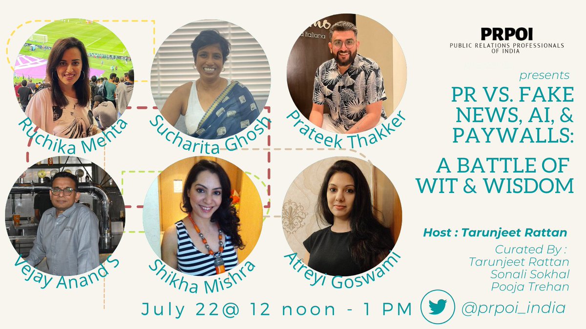 Block your calendars for a fast &amp; furious 60 min  #TwitterChat this Saturday as <a href="/mindtweak123/">Tarunjeet</a> hosts an expert panel to answer your Qs on everything new-fangled from the world of tech &amp; media vs #PR.  

Join in as we draw the battlelines. 
Content Curators <a href="/PoojaBD/">Pooja Trehan</a> <a href="/SokhalSonali/">sonali sokhal</a>