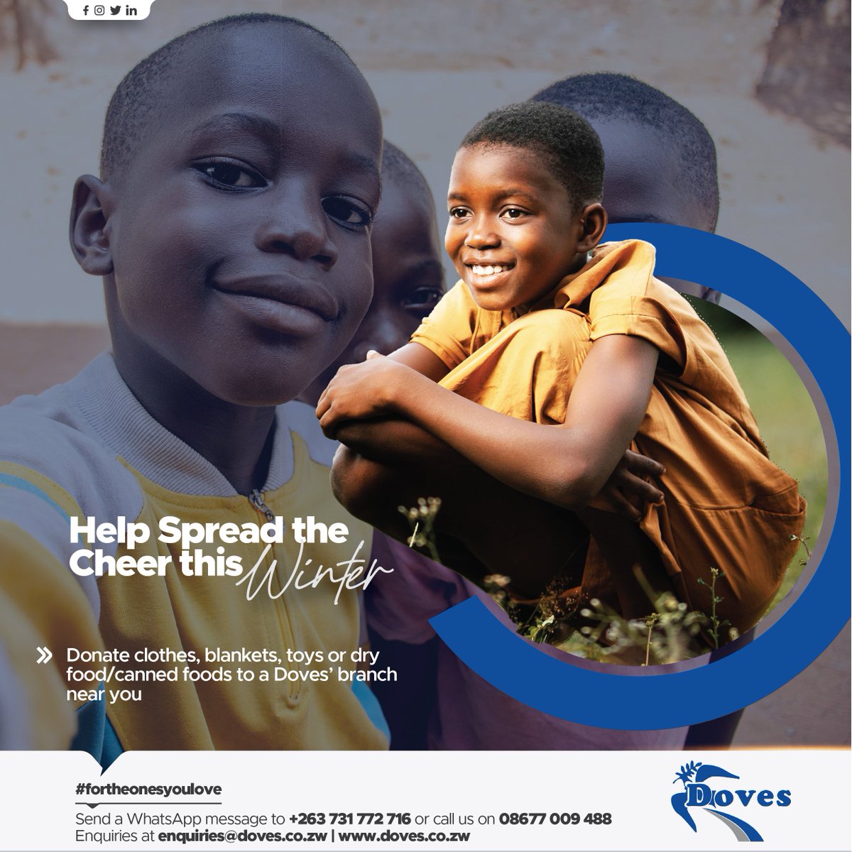 doves_holdings's tweet photo. Let's spread some CHEER this winter!
Calling for donations of clothes, blankets, toys, and canned/dry foods to help children in need.

Donations can be dropped off at any Doves branch across the country.

You get to choose which orphanage or children's home the donations go to! https://t.co/WR8w1gJWA5