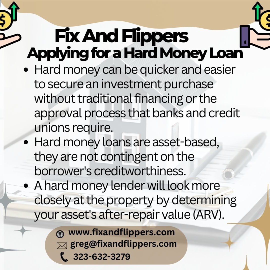 💰 Apply for a Hard Money Loan: Quick and Easy Financing 
For more information:fixandflippers.com
 #HardMoneyLoan #QuickFunds #FlexibleFinancing #RealEstateInvesting #BusinessVentures #LoanApplication #FastApproval #FinancialFreedom #Entrepreneurship #InvestmentOpportunities