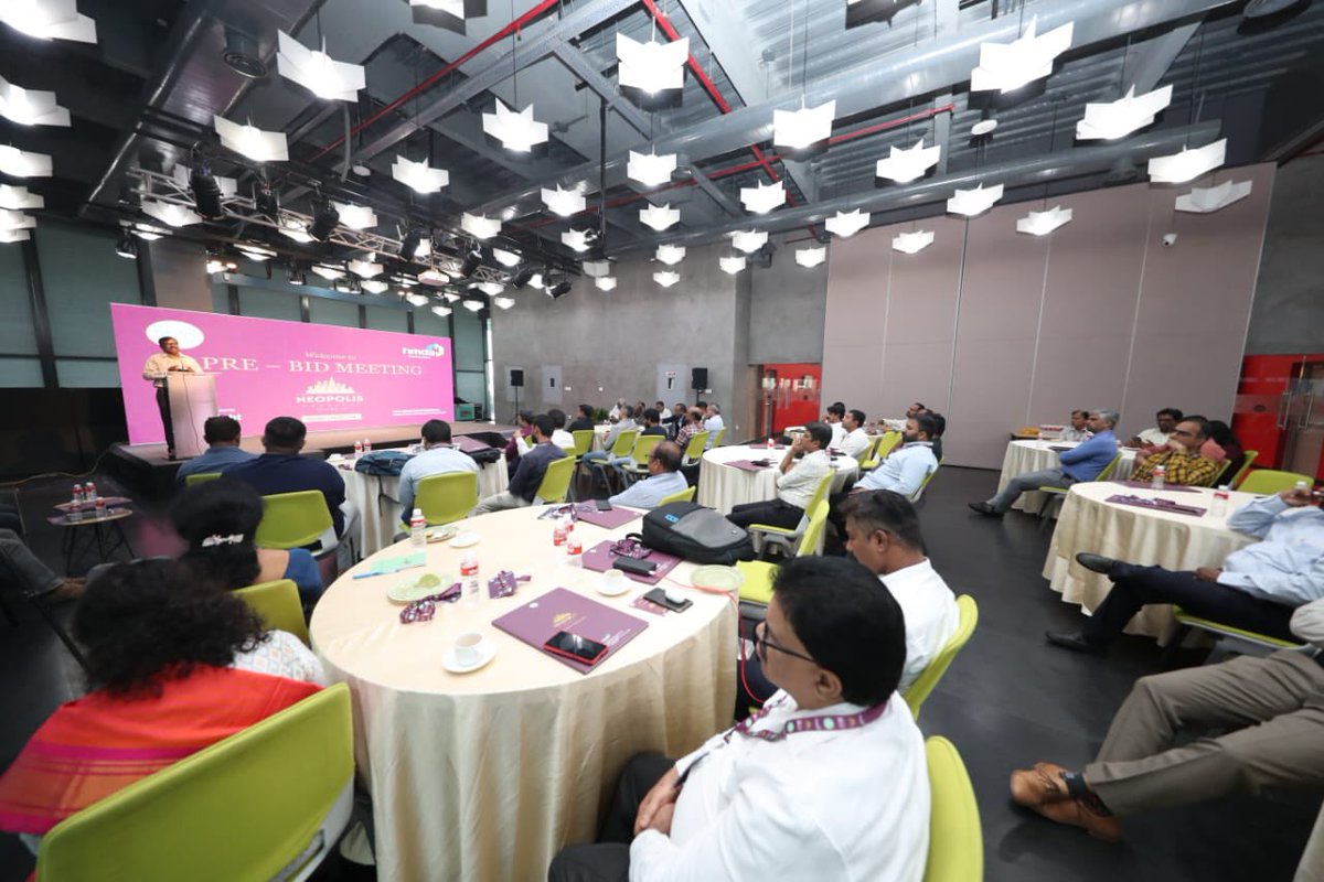 #NeoPolis Ph II (Kokapet) Land auctions 

Received an overwhelming response in the pre-bid meeting held today, participated by &gt;100 potential bidder cos/institutions/ developers/ builders for Neo-Polis ph2 Kokapet land e-auctions ( by <a href="/mstcindia/">MSTC Ltd</a>) scheduled on Aug 3 

<a href="/KTRBRS/">KTR</a>