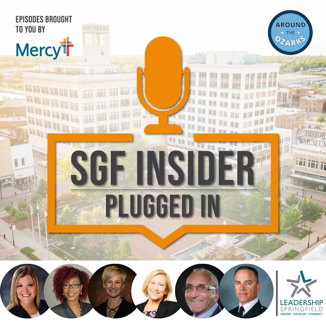 LeadSGF's tweet photo. Listen to our newest #PluggedIn episode of the #SGFInsiderPodcast with six outgoing #LeadSGF board members! You can find it on Around The Ozarks https://t.co/rahT5szw1O or wherever you get your podcasts!
"Plugged In" episodes are sponsored by Mercy Hospital Springfield. https://t.co/UX4lp0Ucfo