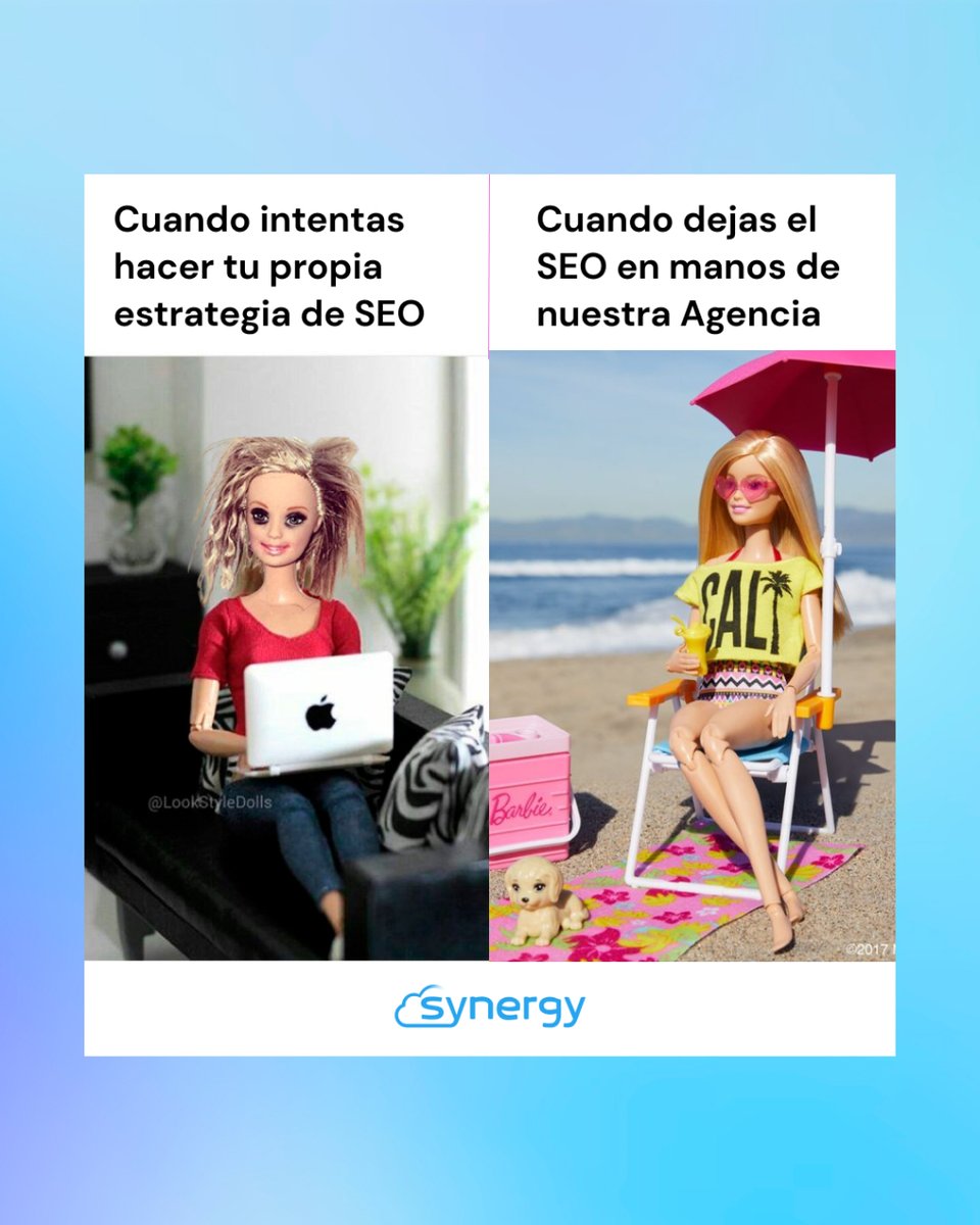 Tal cual. Hoy #Barbie 💟 nos representa más que nunca.
💡 Consejo: confía en profesionales para poner en marcha las estrategias de tu negocio.

▶ Visita nuestra web y descubre cómo podemos ayudarte:
🌐 synergyweb.es

#barbielapelícula #SEO #posicionamiento #marketing