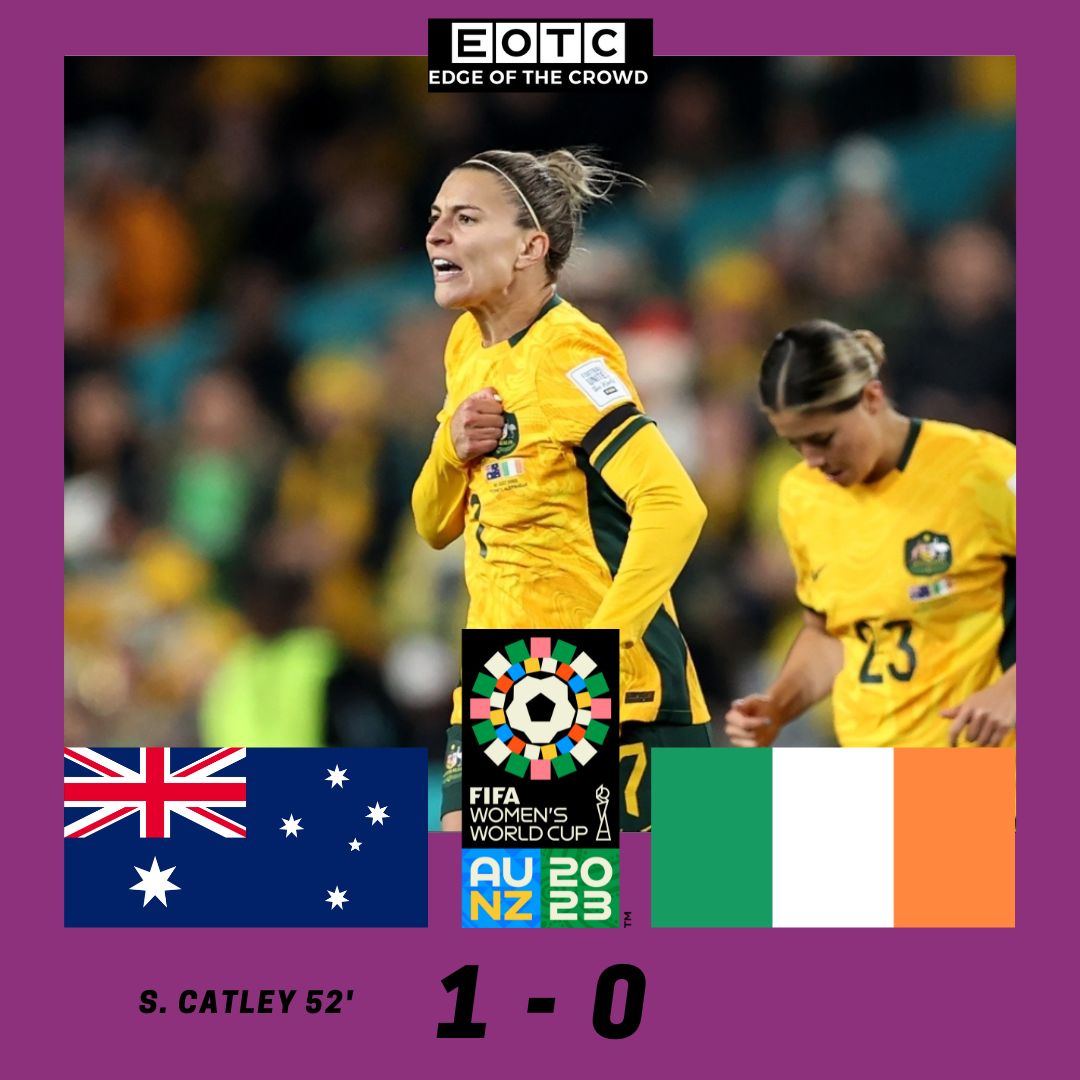 AUSTRALIA WIN! ✅

Australia has won 1-0 against the Republic of Ireland in the team's opening fixture of the 2023 FIFA Women's World Cup in Sydney, with stand-in captain Steph Catley's coverted penalty kick in the 52nd minute the only goal scored.

#FIFAWWC #BeyondGreatness