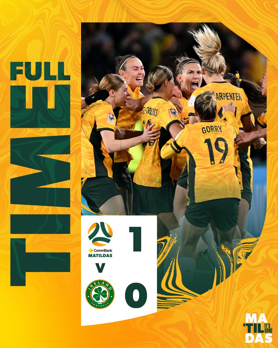 FT | We kick off our #FIFAWWC campaign with a 1-0 victory on home soil! 

Next up: 🇦🇺 v 🇳🇬 - 27.7.23 (8pm AEST) 

#Matildas