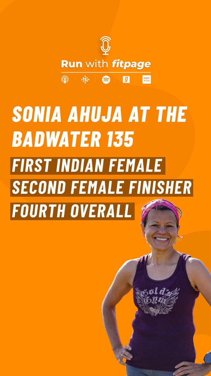 AjTypical9's tweet photo. In this episode of Run with Fitpage, we have Sonia Ahuja, the 2nd fastest woman to finish the world's toughest foot race — Badwater 135 this year, and the fastest Indian to finish the race. Click to listen full episode.

https://t.co/HROH6cEGHb https://t.co/kcNuiTAKCn