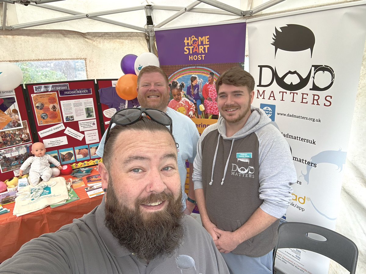 Kieran, Mic and Nathan joined our <a href="/HomeStartHOST/">Home-Start HOST</a> colleagues at the first Oldham Family Hubs Launch event today.

Great to see so many agencies working toward supporting families in Oldham! 

And this is Nathan’s first week working in Oldham on the Dad Matters team - a great start