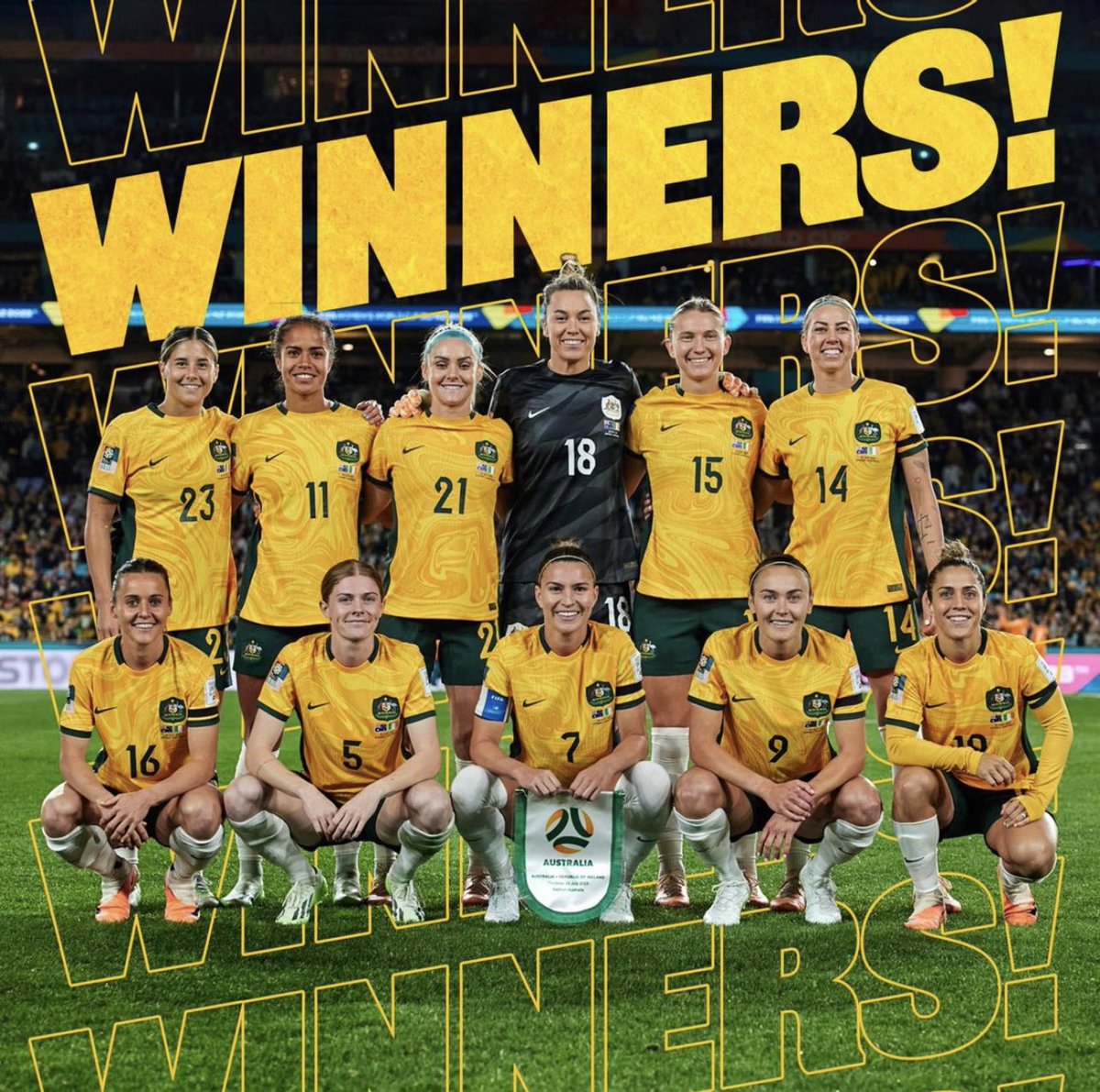 fibhaframeen's tweet photo. 🏆 First win of the World Cup - Congratulations @TheMatildas #FIFAWomensWorldCup https://t.co/wWPirYEhOr
