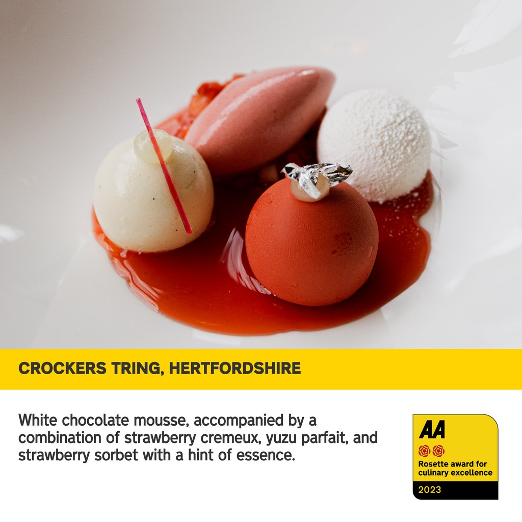 AA Hospitality (@aahospitality) on Twitter photo White chocolate mousse, accompanied by a combination of strawberry cremeux, yuzu parfait, and strawberry sorbet, with a hint of essence.
📍Crockers Tring, Hertfordshire
Take a look > ratedtrips.com/establishments…
<a href="/crockers_tring/">Crockers Tring</a>
@scottabchef White chocolate mousse, accompanied by a combination of strawberry cremeux, yuzu parfait, and strawberry sorbet, with a hint of essence.
📍Crockers Tring, Hertfordshire
Take a look > ratedtrips.com/establishments…
<a href="/crockers_tring/">Crockers Tring</a>
@scottabchef