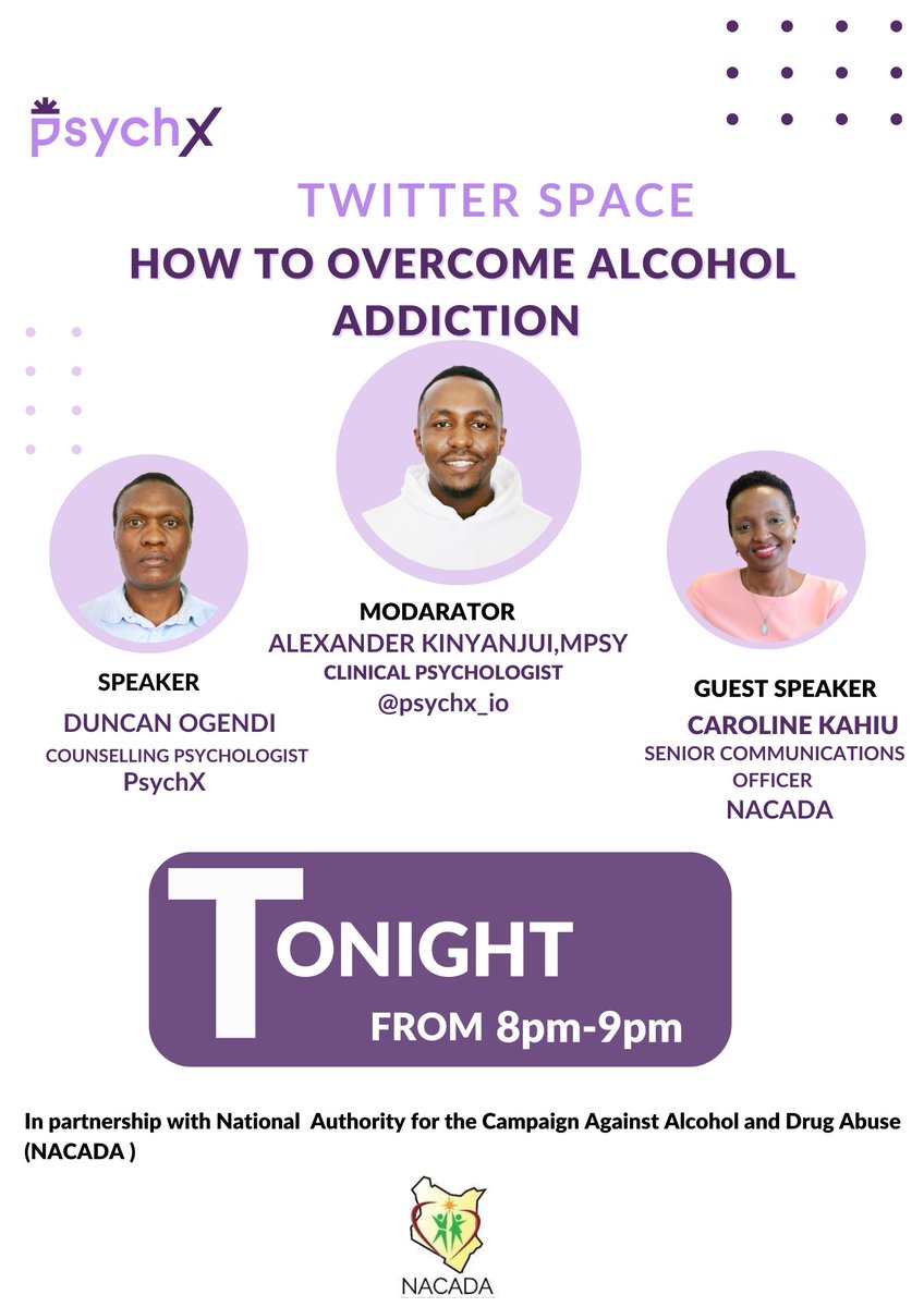 Say hello to self-discovery & choose health, happiness and sobriety. Learn to live and not just exist by thriving without alcohol. Join us tonight as we discuss how to rise above the bottle and overcome addiction in our twitter space from 8pm.
#recovery #addiction #alcoholharms