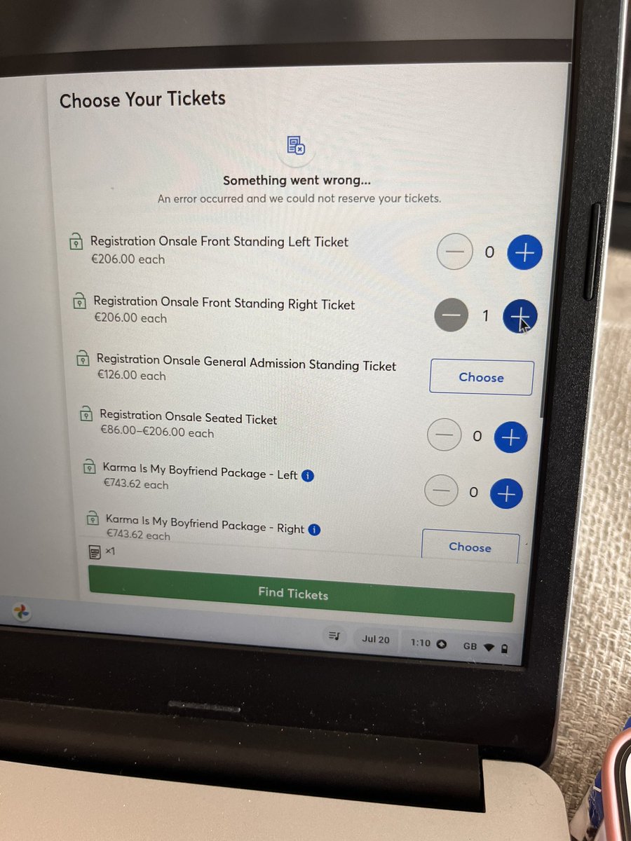 sekablue's tweet photo. @TMIrelandHelp can you advise? Won’t let us select tickets? https://t.co/uD5U2K4Fy9