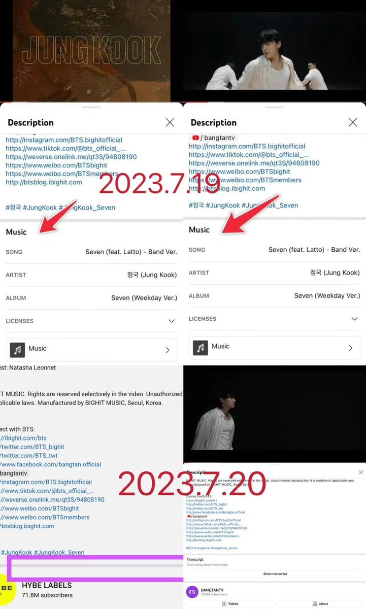 zhenjin0_0's tweet photo. Hi @GeffenRecords @TeamYouTube @youtubemusic, can you please properly tag Jungkook as the artist for Seven like all the other MVs in the channel? Because of this, his digital points don’t reflect and fans are worried. So if you could make the change ASAP it would be appreciated. https://t.co/IqpVYgh2Et