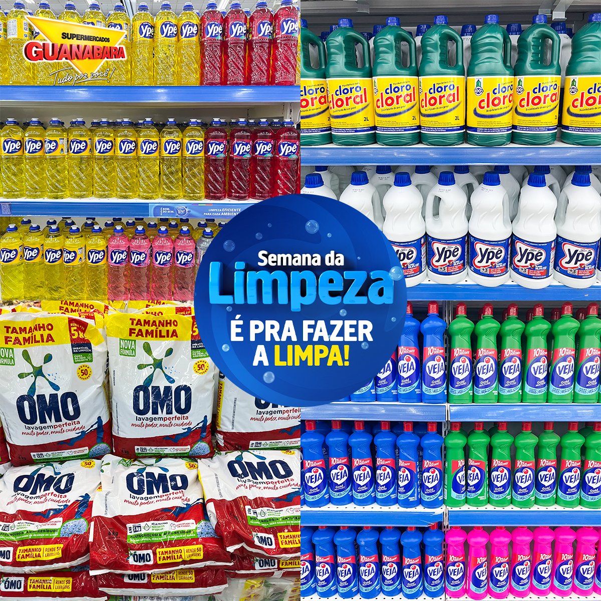 Ai meu ❤️! Começou a Semana da Limpeza: detergente, sabão em pó, água sanitária e muito mais no precinho. Estamos te esperando!

#supermercadosguanabara #tudoporvocê #semanadalimpeza