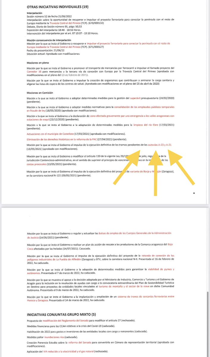 Esto es política real, con hechos irrefutables. Fue el <a href="/AragonPAR/">Partido Aragonés</a> quién exigió en 2021 el #Senado la finalización de los tramos pendientes de la A-23. Reitero mi compromiso a seguir trabajando por las necesidades básicas de #Aragón desde el Senado si l@s aragones@s quieren.