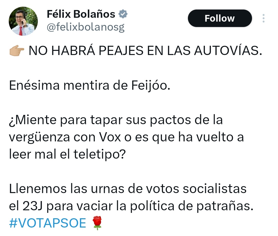 ¿Todo bien, <a href="/felixbolanosg/">Félix Bolaños</a>?