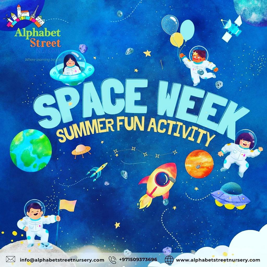 Summer joy with space week 🚀👩‍🚀🛰️👽

#DubaiNursery #DubaiKids
#KidsNursery #DubaiPreschool
#NurseryLifeDubai #KidsInDubai
#DubaiChildcare #PreschoolDubai
#DubaiParents #DubaiKidsActivities
#DubaiPreschoolers
#NurserySchoolDubai #DubaiMoms #DubaiDads
#PreschoolLife #DubaiChild