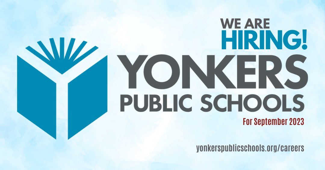 👋🏽#YonkersPublicSchools is hiring exceptional #Teachers! New York's 4th largest school district offers competitive teacher salaries, a generous benefits package & extensive professional development opportunitites. Check out the listings then begin YOUR application today! #TeamYPS…