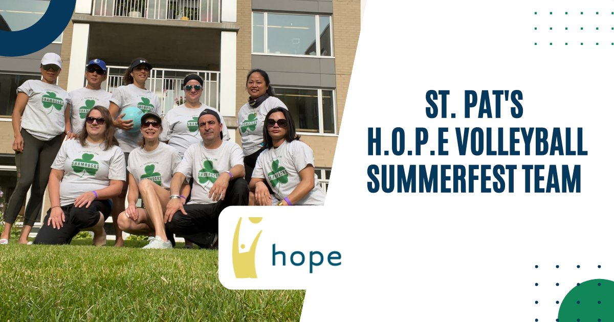 Over the weekend, St. Pat’s was represented at the H.O.P.E. Volleyball Summerfest Tournament by the SHAMROCKS. Congratulations on a successful tournament & raising funds for Camp Quality, Dress for Success, Education Foundation of Ottawa, Make-A-Wish Canada and Waupoos Foundation