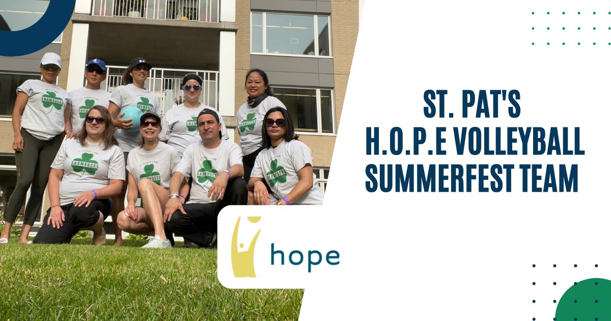 Over the weekend, St. Pat’s was represented at the H.O.P.E. Volleyball Summerfest Tournament by the SHAMROCKS. Congratulations on a successful tournament &amp; raising funds for Camp Quality, Dress for Success, Education Foundation of Ottawa, Make-A-Wish Canada and Waupoos Foundation