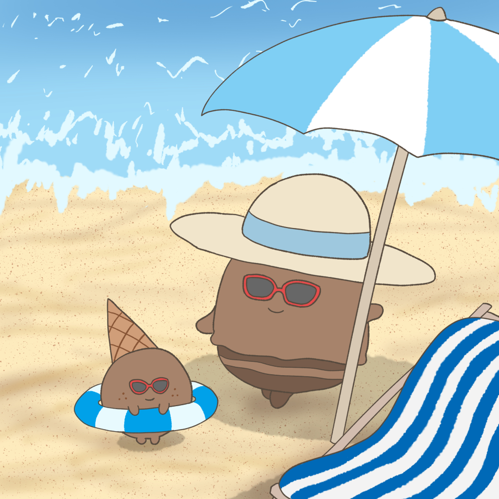 「まんプクさん()に3日前に投稿した絵  夏チョコの日というのが海の日と同日に制定」|ロクまＧのイラスト