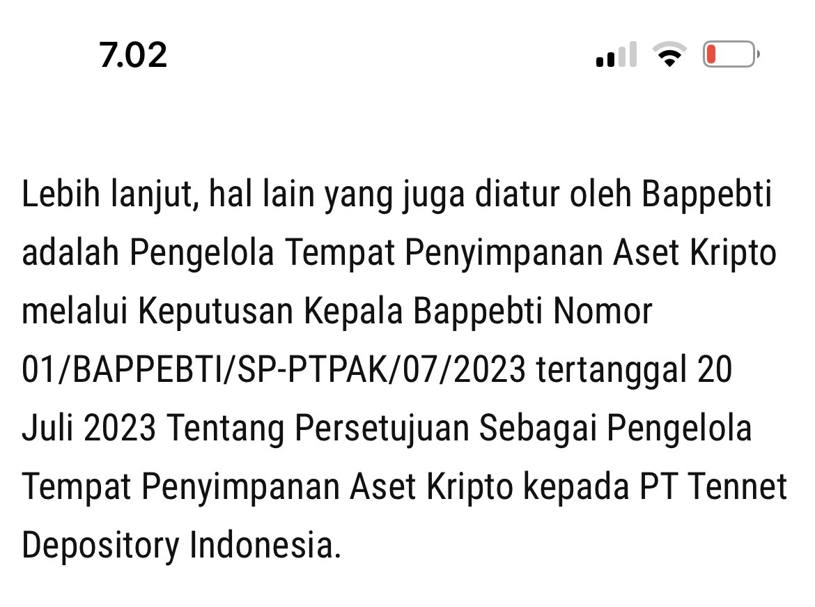 anggaandinata's tweet photo. Selamat kepada:
PT Bursa Komoditi Nusantara sebagai bursa berjangka aset kripto
&amp; 
PT Tennet Depository Indonesia sebagai pengelola tempat penyimpan aset kripto. https://t.co/wkCmDnFrnj
