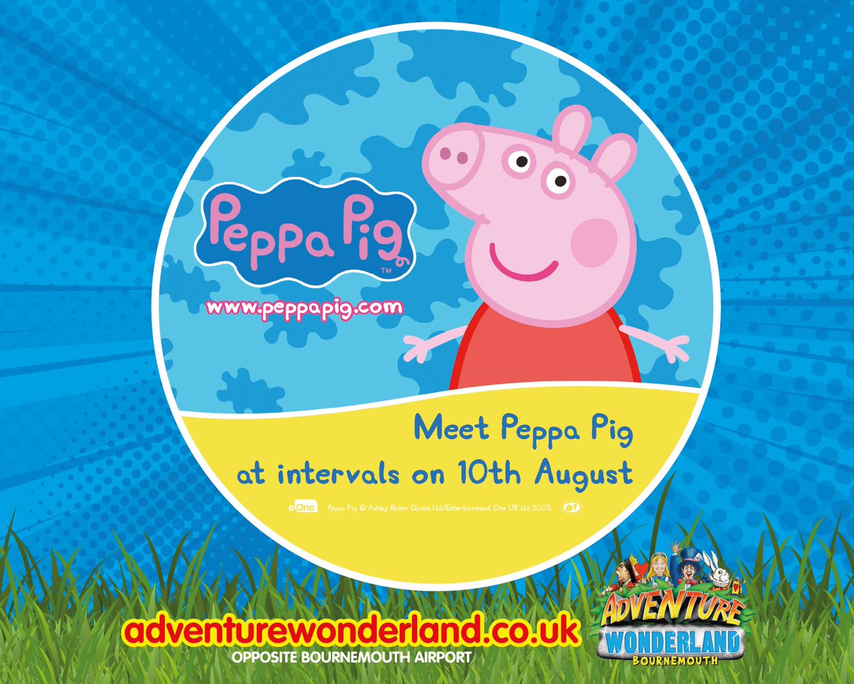 Join <a href="/wonderlandparks/">Adventure Wonderland</a> on 10th of August for opportunities to meet Peppa Pig at intervals throughout the day

adventurewonderland.co.uk/events/view/pe…