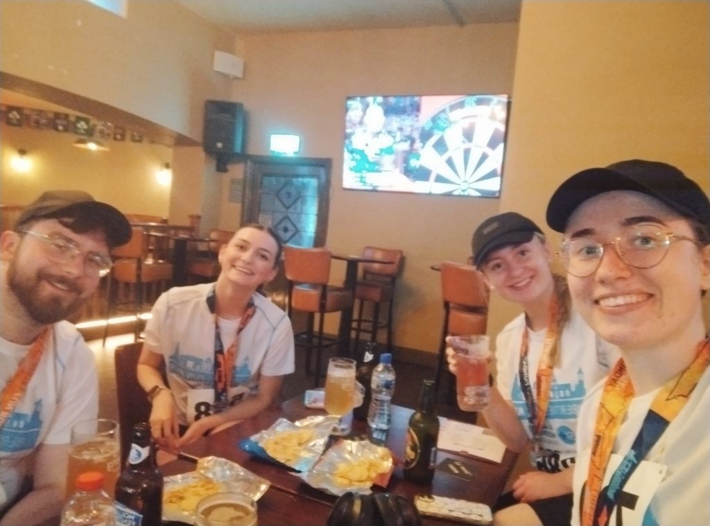 MattMcElheron's tweet photo. ✅ #RunTheLiberties... Completed🏅✅

Super grateful for the €235 raised in donations for @JamesFoundation, all for the great cause of improving patient care @stjamesdublin❤️‍🩹🏥

Team @TCDTMI smashed it, and celebrated with a few well-earned packages of crisps!😉🍻

🎉 https://t.co/wP9nDlvnbt