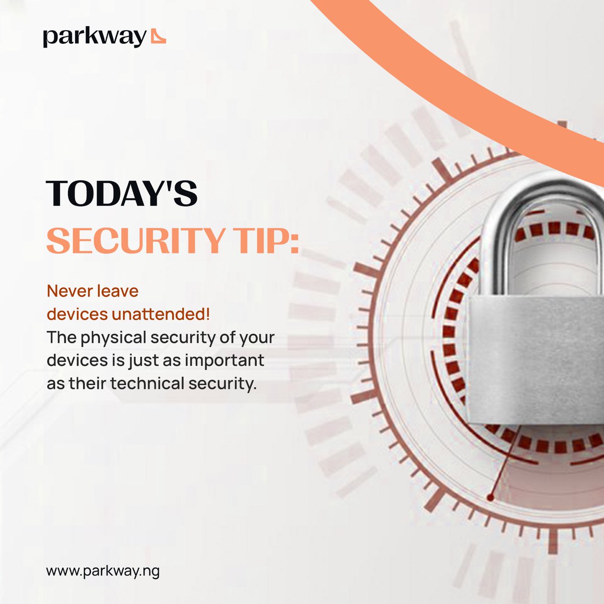ParkwayNG's tweet photo. TIP THURSDAY
When it comes to device security, Always keep an eagle eye on them.
Stay alert!
#parkway #securitytip #tips #fintechinfastructure #fintechsolutions #API #fintechnigeria https://t.co/SJzvJuGaiJ