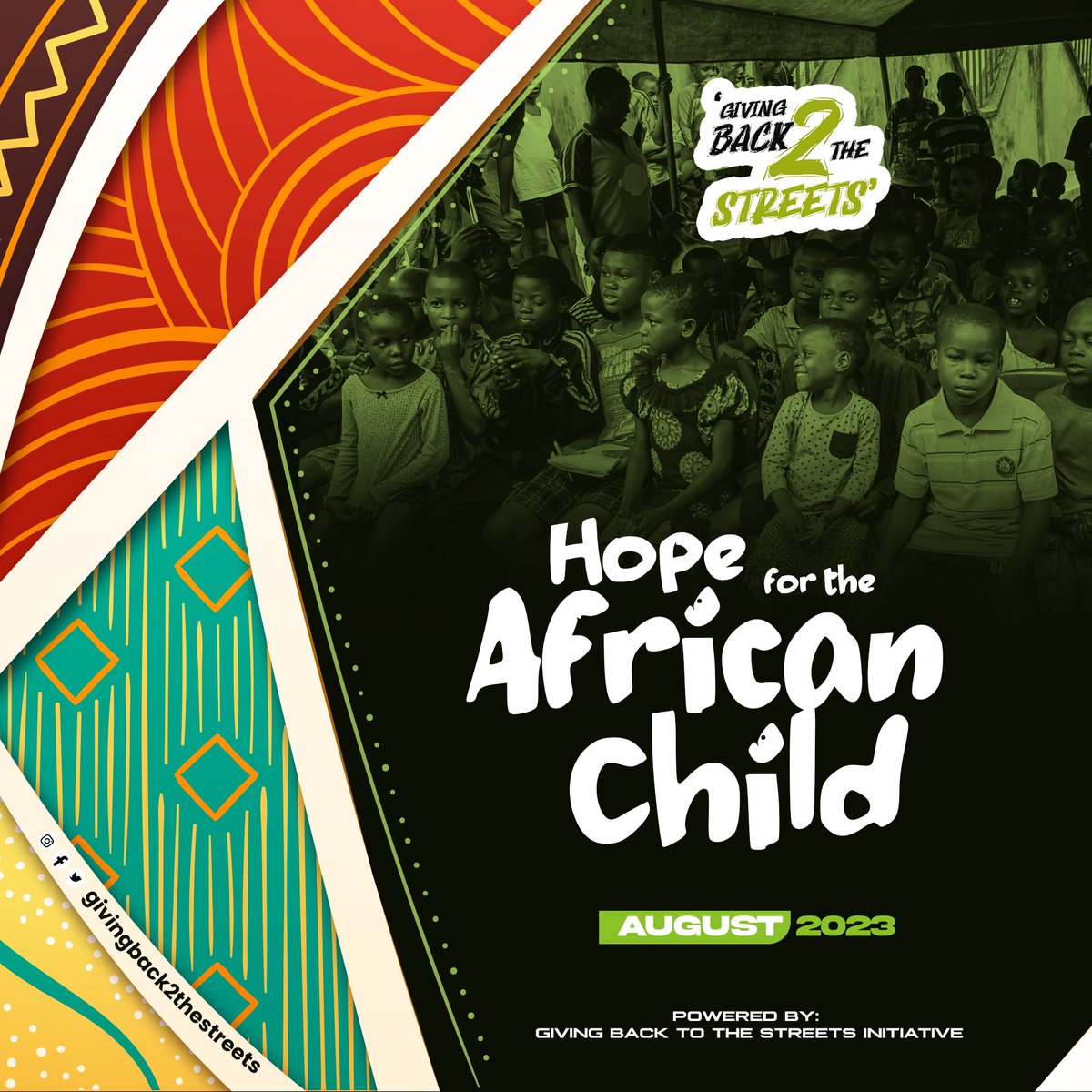 shino_blarke's tweet photo. Pleased to announce the second phase of the @givingthestreet project this year Themed: HOPE FOR THE AFRICAN CHILD which is more focused on social engagements, talent hunt & skills acquisition for the kids on the streets of Africa .
#GivingBackToTheStreets #HopeForTheAfricanChild https://t.co/1T8kpw6TBK