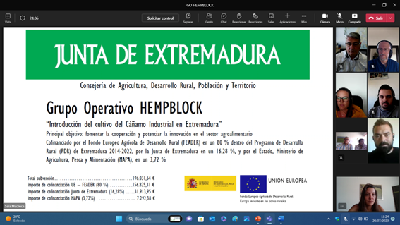 CTAEX_CIT's tweet photo. ✔️Reunión del #GrupoOperativo #HEMPBLOCK para la introducción del cultivo del #CáñamoIndustrial en #Extremadura
#Coolosar #BhalutekSens @iaas365 https://t.co/NMMhcIcceN