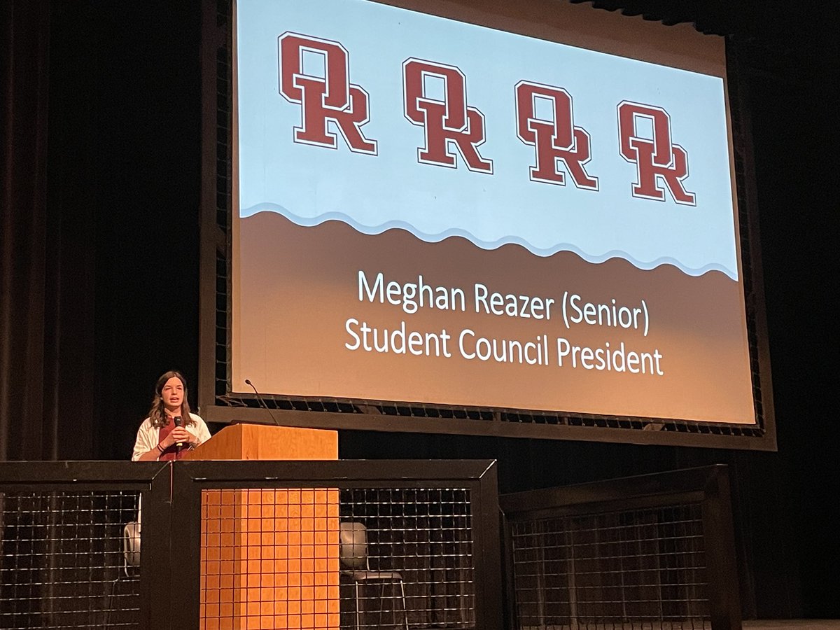 Student Council President Meghan Reazer welcomes the ORHS Class of 2027.