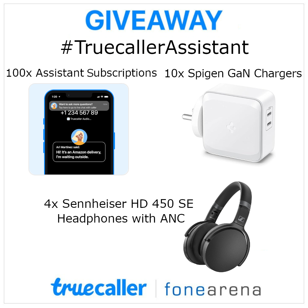 FoneArena's tweet photo. #TruecallerAssistant #Giveaway —  Win 4 Sennheiser ANC Headphones, 10 GaN fast chargers, 100 Truecaller Assistant Subscriptions https://t.co/VnlP3v4sNH https://t.co/CQCIdjJknt