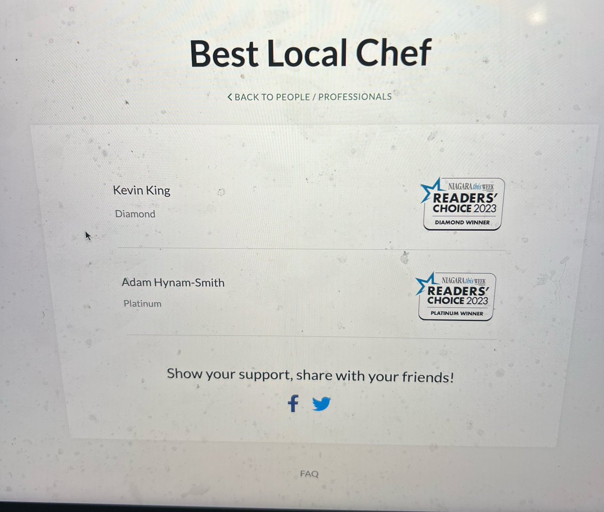 Thank you to everyone who voted me #1 Chef in Niagara this year! Couldn’t do it without everyone’s support.