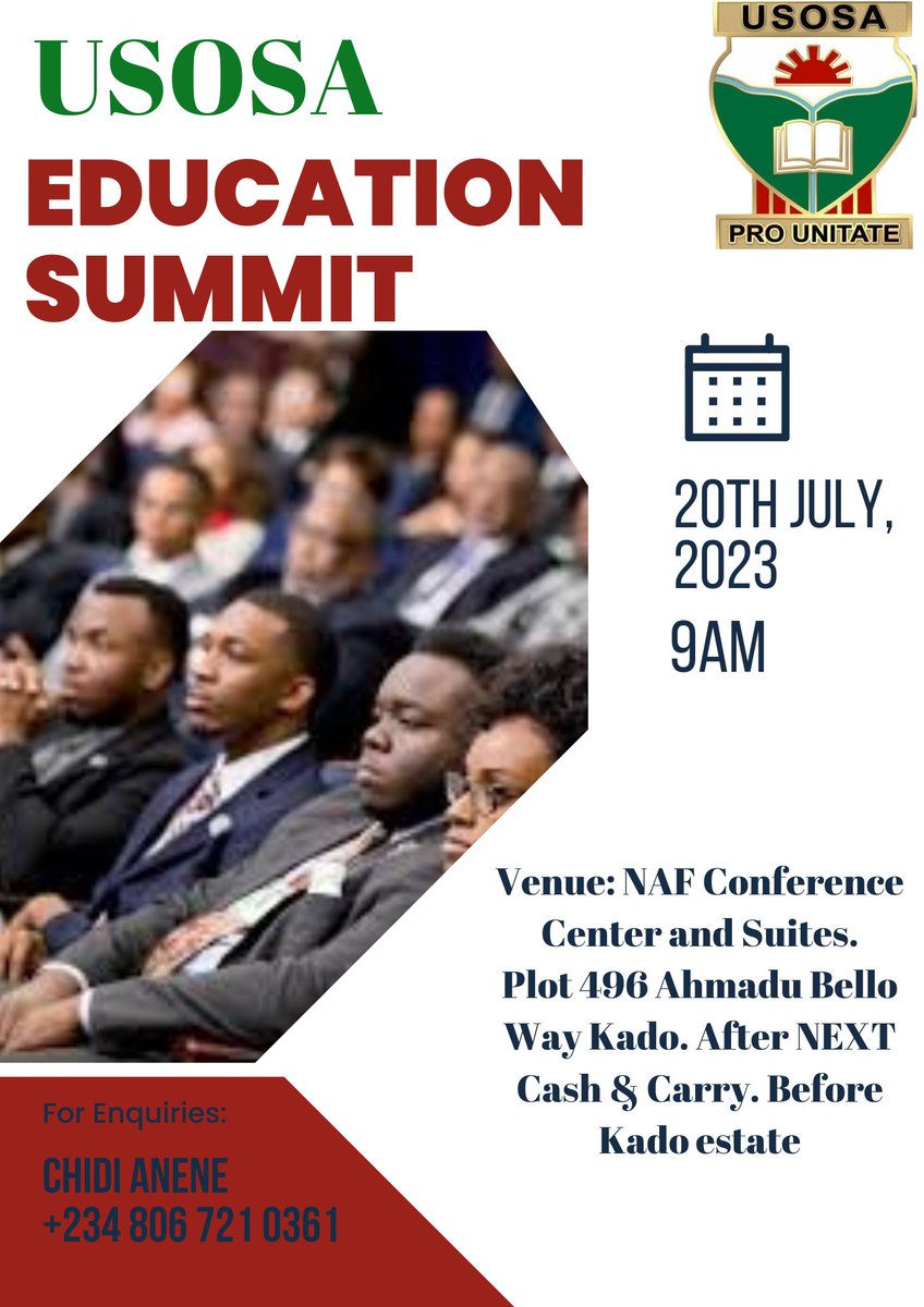 SDGRadioNG's tweet photo. The @USOSAonline (USOSA) National Education Summit with the theme "Transforming Secondary Education for the Digital Age" is underway at NAF Conference Center & Suites in Abuja.
#USOSA #Education #GlobalGoals #SDG4 #ACT4SDGs #LeaveNoOneBehind #SDGRadio #SDGRadioNG https://t.co/m32PUaeZkj
