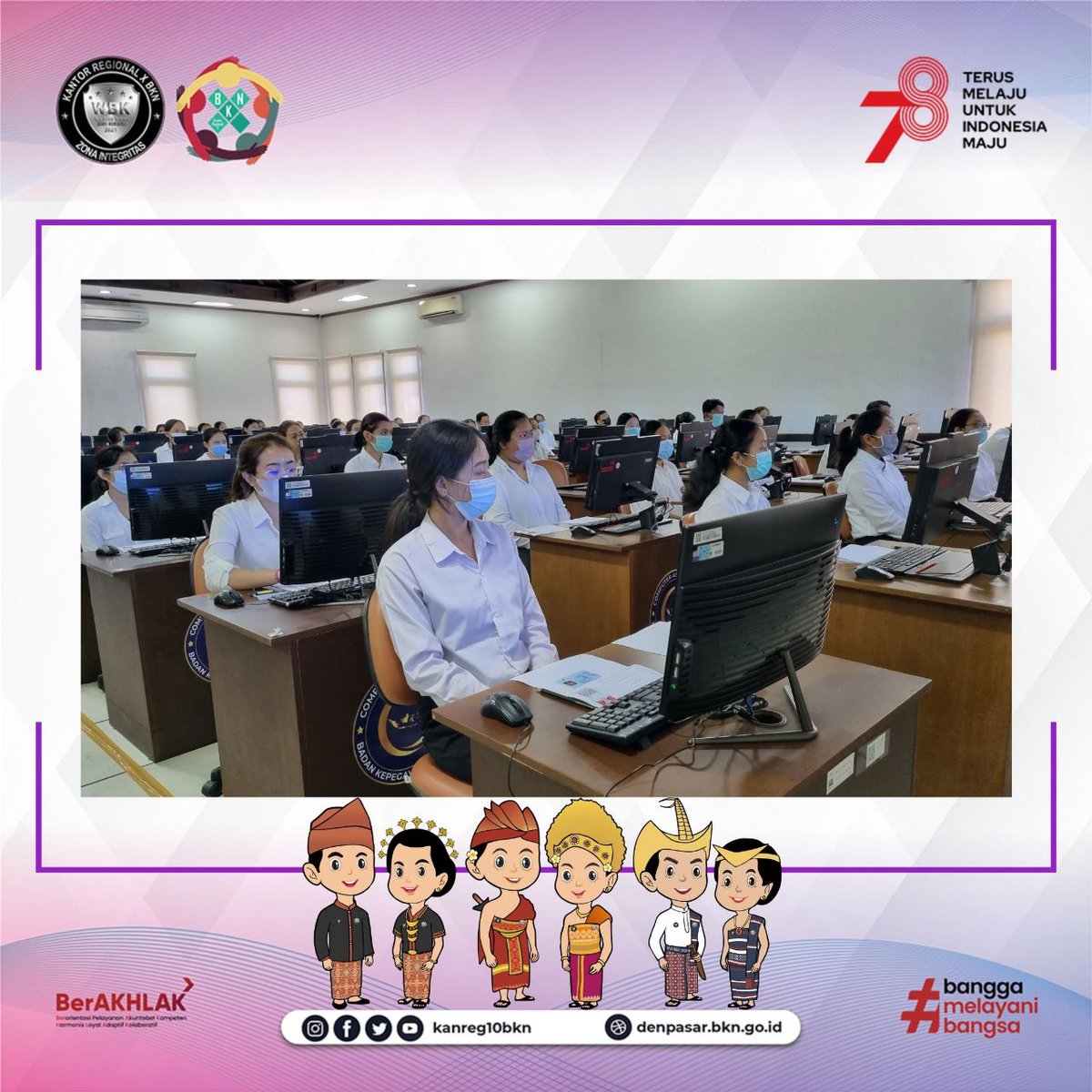 kanreg10bkn's tweet photo. Kantor Regional X BKN memfasilitasi seleksi pengadaan tenaga non ASN tahun 2023 bagi RSUD Sanjiwani melalui sistem CAT BKN. Seleksi diikuti oleh 320 peserta yang terbagi menjadi 4 sesi, dari tanggal 20 s.d. 21 Juli 2023.
Semoga sukses!
#TenagaNonASN #RSUDSanjiwani #CATBKN https://t.co/LKG8O4Rpil