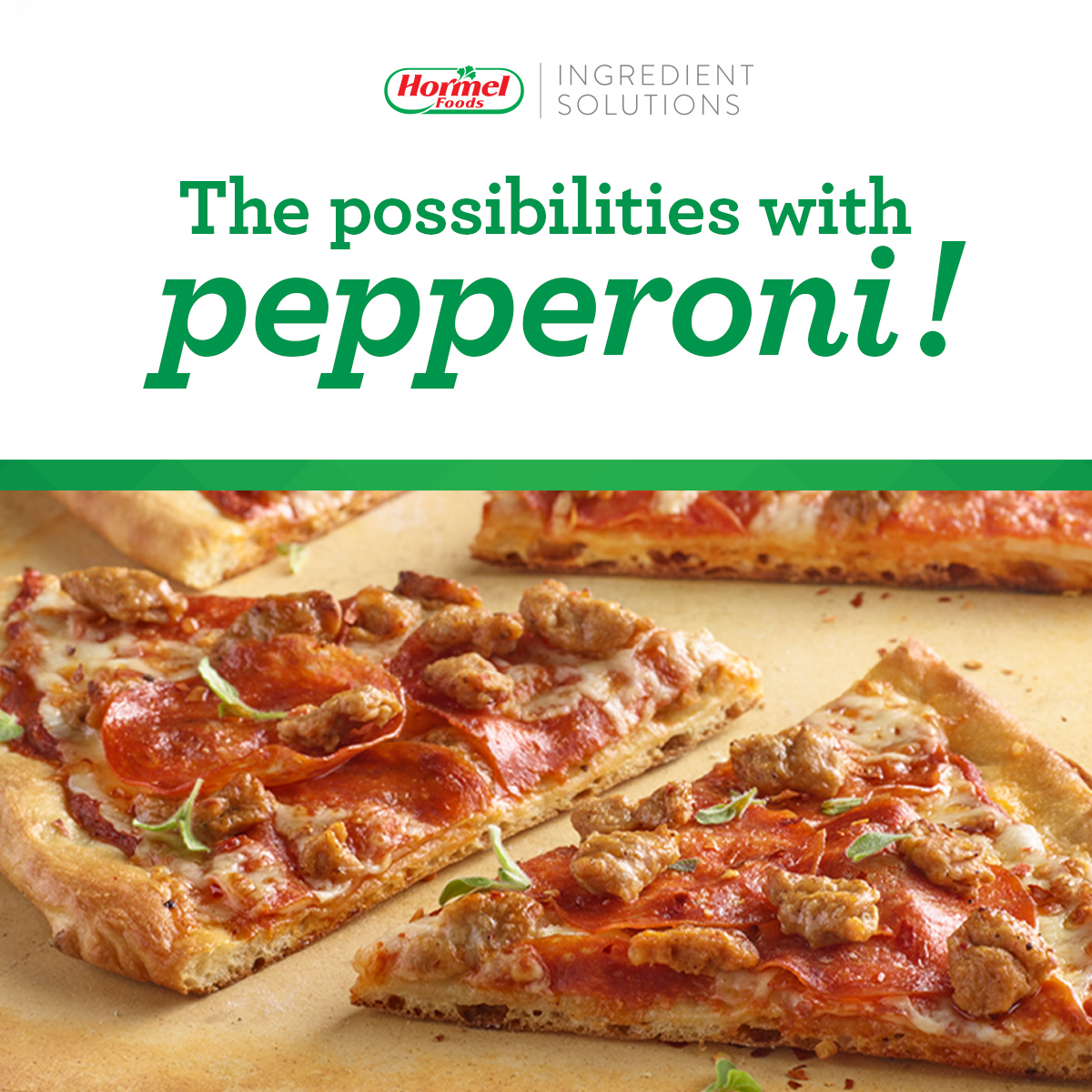 HormelIngSol's tweet photo. Whether it's on a pizza, in an entrée or part of a snack, we can't get enough pepperoni! We have plenty of pepperoni options for your applications.

Check them out and explore the possibilities of this familiar favorite. #pepperoni #proteiningredients

https://t.co/DT4ASFE8GA https://t.co/Ir5YpOdABN