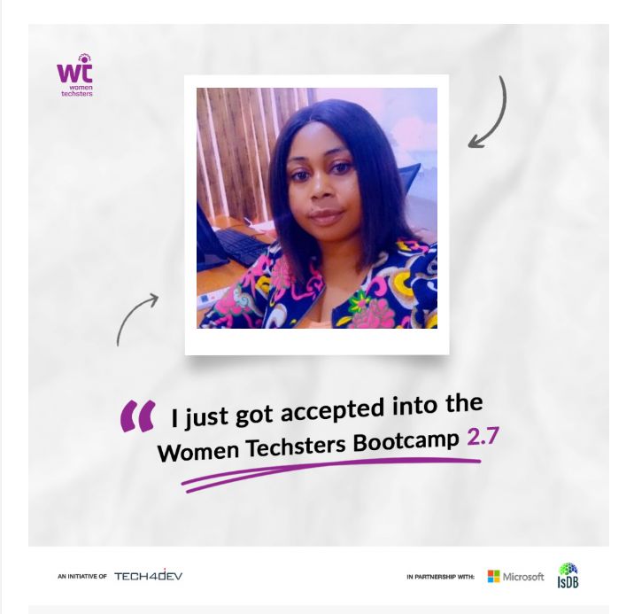 blessingeyen's tweet photo. I am glad to be accepted into Women Techsters Bootcamp 😊
#Tech4DevHQ https://t.co/xm8xxqqxzT
