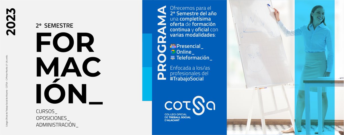 La formación continua de los/as profesionales del Trabajo Social es una de las prioridades del #COTSA ya que repercute directamente en su profesionalidad y empleabilidad. ℹ️ cotsalacant.es/es/formacion #TrabajoSocialDiverso🌈