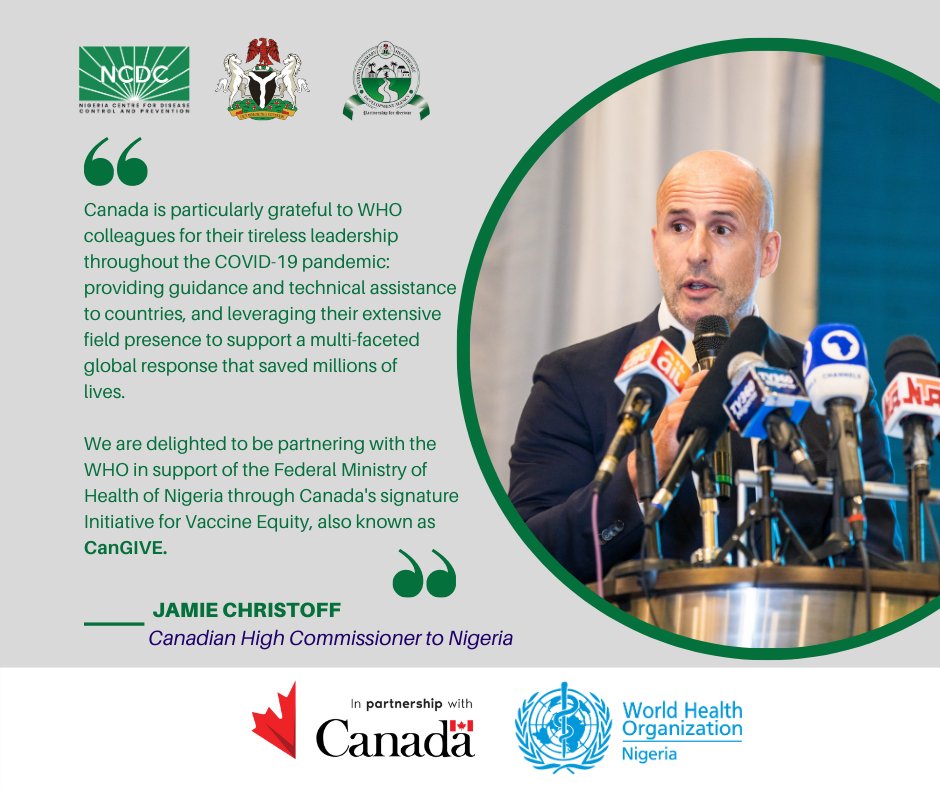 Canada is proud to partner with <a href="/WHONigeria/">WHO Nigeria</a> to strengthen vaccine delivery systems and community outreach to protect high-priority and marginalized groups from #COVID19 and reinforce routine health services in #Nigeria through #CanGIVE.