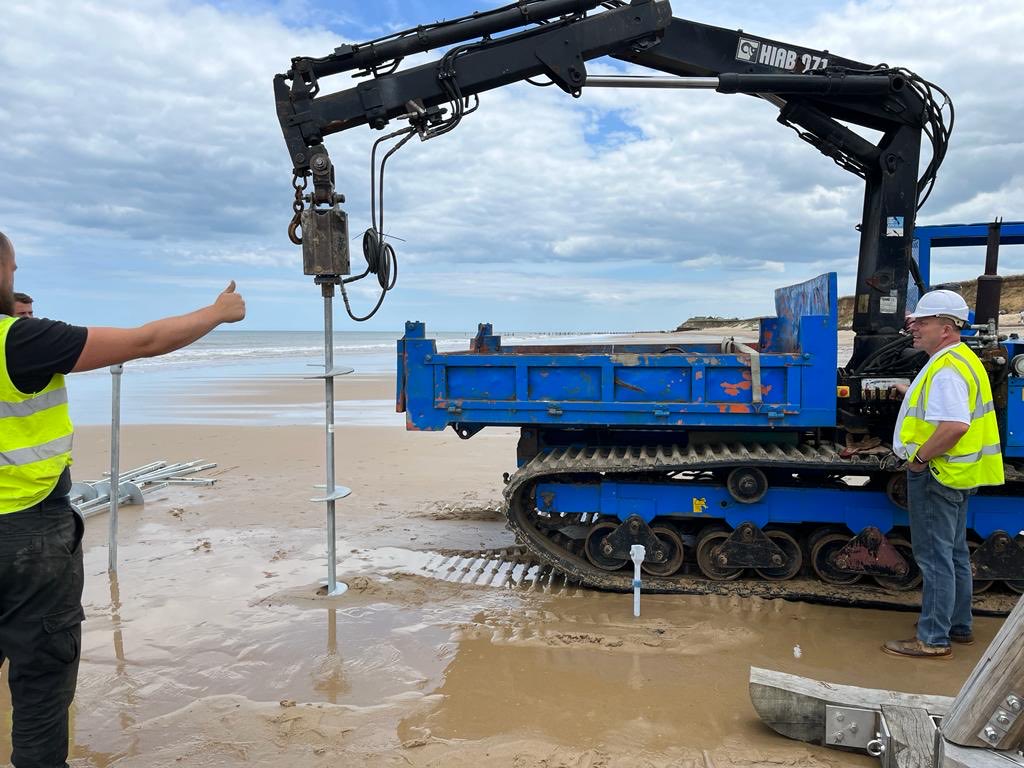 AB chance helical screw piles for #timeandtidebell installation in Norfolk