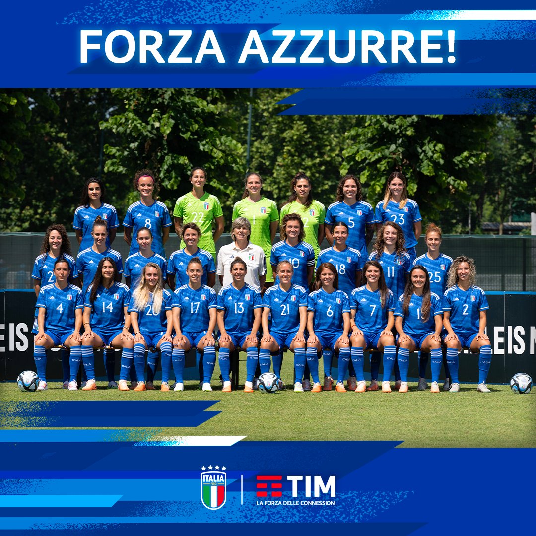 TIM_Official's tweet photo. Le @AzzurreFIGC pronte a scendere in campo per il primo match del Mondiale. Sosteniamo tutti la nostra Nazionale: il 24/07 ore 08:00 non perderti #ItaliaArgentina.

Con voi, sempre. #ForzaAzzurre 🇮🇹💙 #LaForzaDelleConnessioni https://t.co/kunaP8LwRS