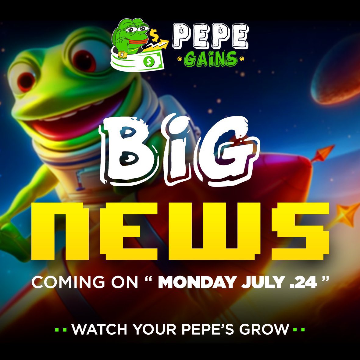 Guys Check out #PEPEGAINS
A lot of eyes on it 👀
the first hyper deflationary $PEPE project
with a high chance for incoming ATH soon
a lot of #WPEPE and #BTC2.0 investors are coming to this #eth GEM
TG: 🚀 t.me/pepegainseth