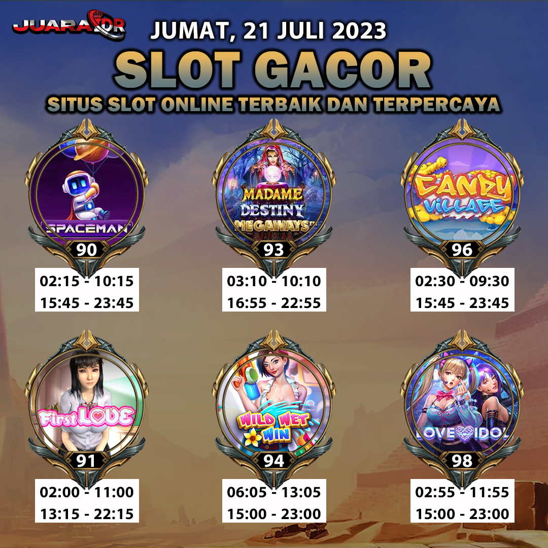 televisilajubet's tweet photo. RTP Slot Gacor Hari ini Jumat 21 Juli 2023 :
PRAGMATIC PLAY
- SpaceMan 90%
- Madame Destiny Megaways 93%
- Candy Village 96%
SPADE GAMING
- First Love 91%
- Wild Wet Win 94%
- Love Idol 98%
Hanya Di JuaraIDR Yang Memberi RTP Yang Tinggi #juaraidr #rtpslot #slotgacor https://t.co/KlYAcJ1bxD
