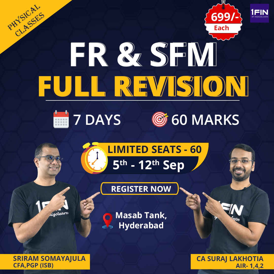 IndigoLearn's tweet photo. 🔥First Time Ever! We are going to Conduct physical classes for FR and SFM!
What are you waiting for!
Enroll Now! Limited seats only!🌈 https://t.co/n6ALePHIaw
@surajlakhotia @sriramsomayajul
#CA #CAFinal #FR #SFM #physicalclasses #1FIN #LearnLikeNeverBefore https://t.co/aFS8fsNrki