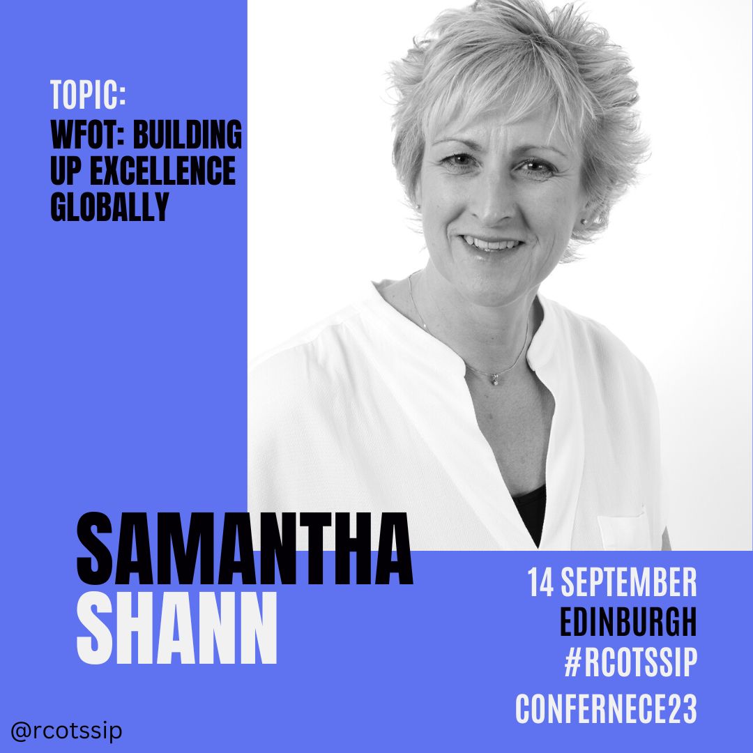 Wow, are we excited to announce a speaker for our conference in September! We have @otsamantha President of WFOT. 🤩🤩🤩 Who's in? 🙋‍♂️🙋‍♀️ Book your space now! rcot.co.uk/events/special… @theRCOT @CPD_RCOT @RCOT_TMH @RCOTEastern @NW_RCOT @RCOTWalesRegion @RCOTNIreland @LondonRCOT